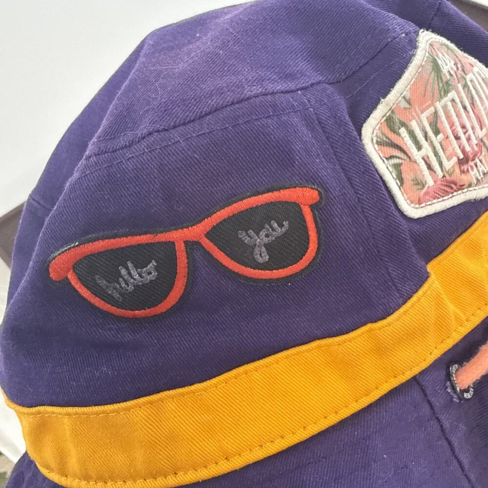 Vintage Val Surf Purple Bucket Hat Retro California Surf Skate Sun Sand Beach - Picture 5 of 7
